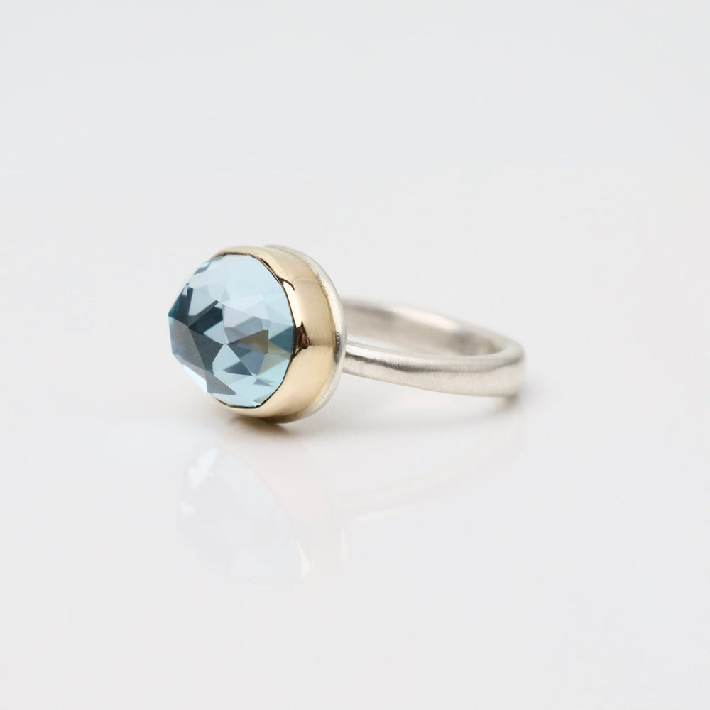 RNG-14K Jamie Joseph Rose Cut Sky Blue Topaz Ring