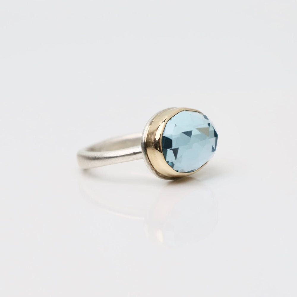 
                      
                        RNG-14K Jamie Joseph Rose Cut Sky Blue Topaz Ring
                      
                    