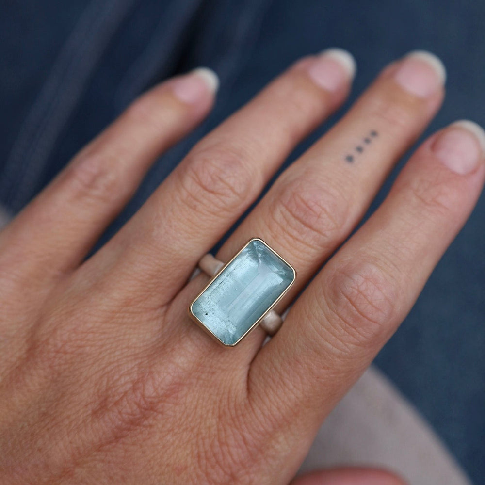 
                      
                        RNG-14K Jamie Joseph Vertical Rectangular Inverted Aquamarine Ring
                      
                    