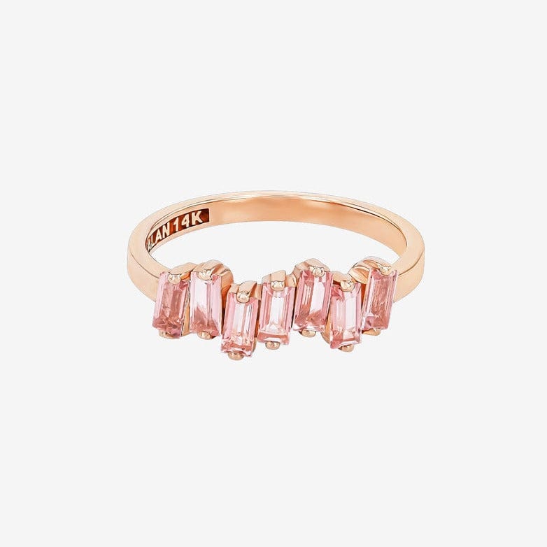 RNG-14K Morganite Topaz Half Band Ring