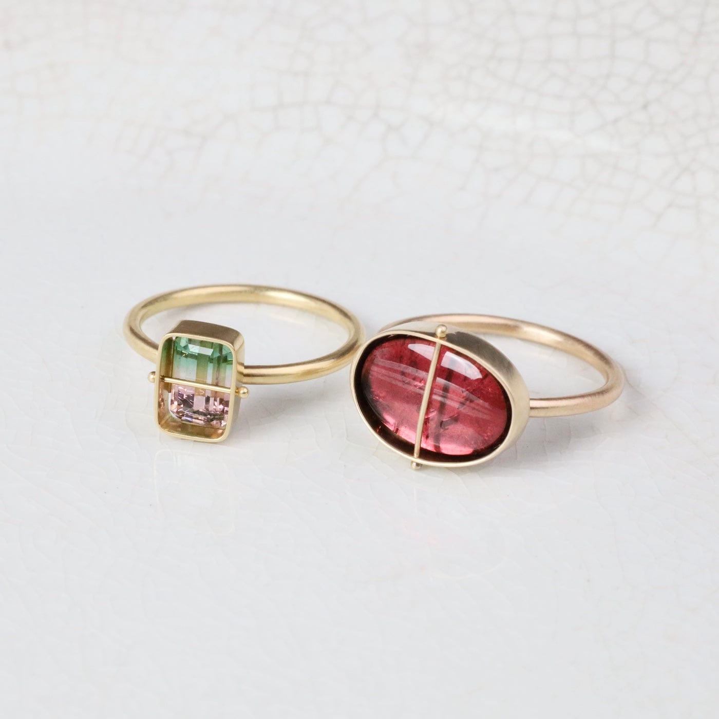 Captured Pink Tourmaline Ring – Dandelion Jewelry