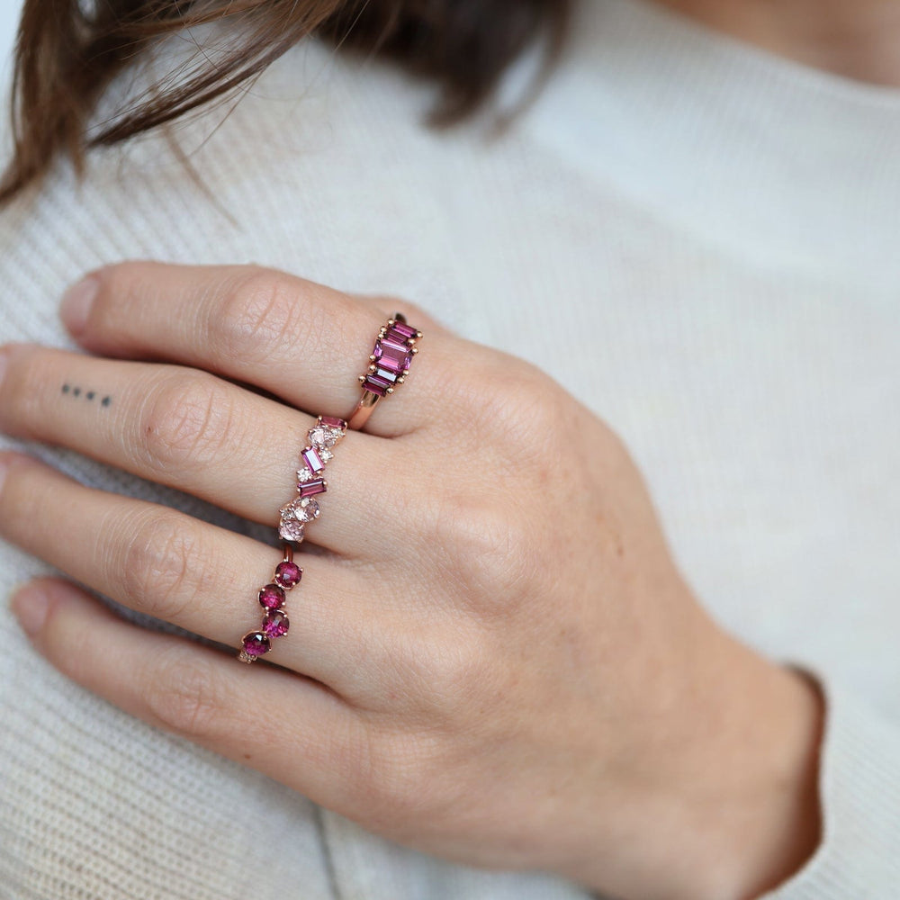 
                  
                    RNG-14K Rose Gold 4mm Round Rhodolite Ring
                  
                