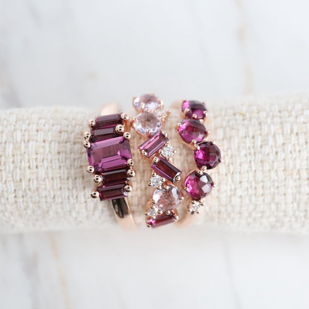 
                  
                    RNG-14K Rose Gold 4mm Round Rhodolite Ring
                  
                