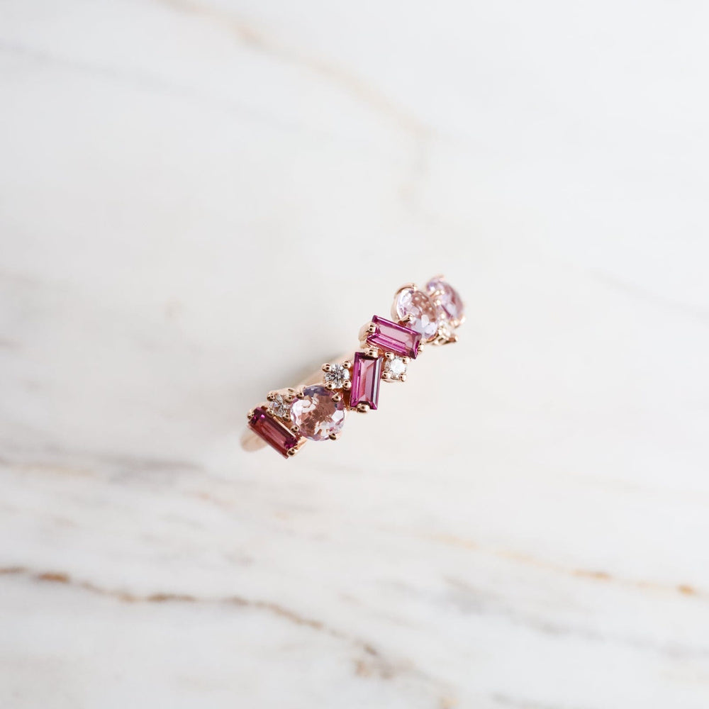 
                  
                    RNG-14K Rose Gold Mixed Cut Rose de France & Rhodolite Ring
                  
                