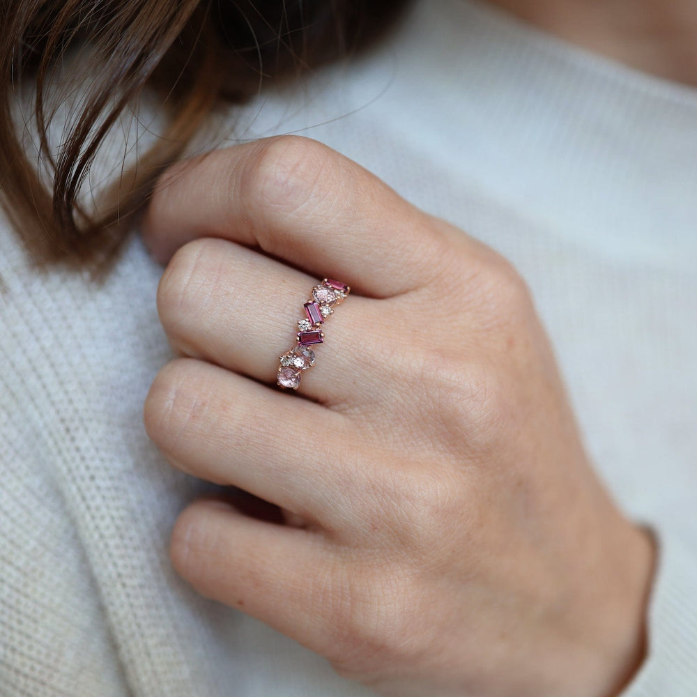 
                  
                    RNG-14K Rose Gold Mixed Cut Rose de France & Rhodolite Ring
                  
                