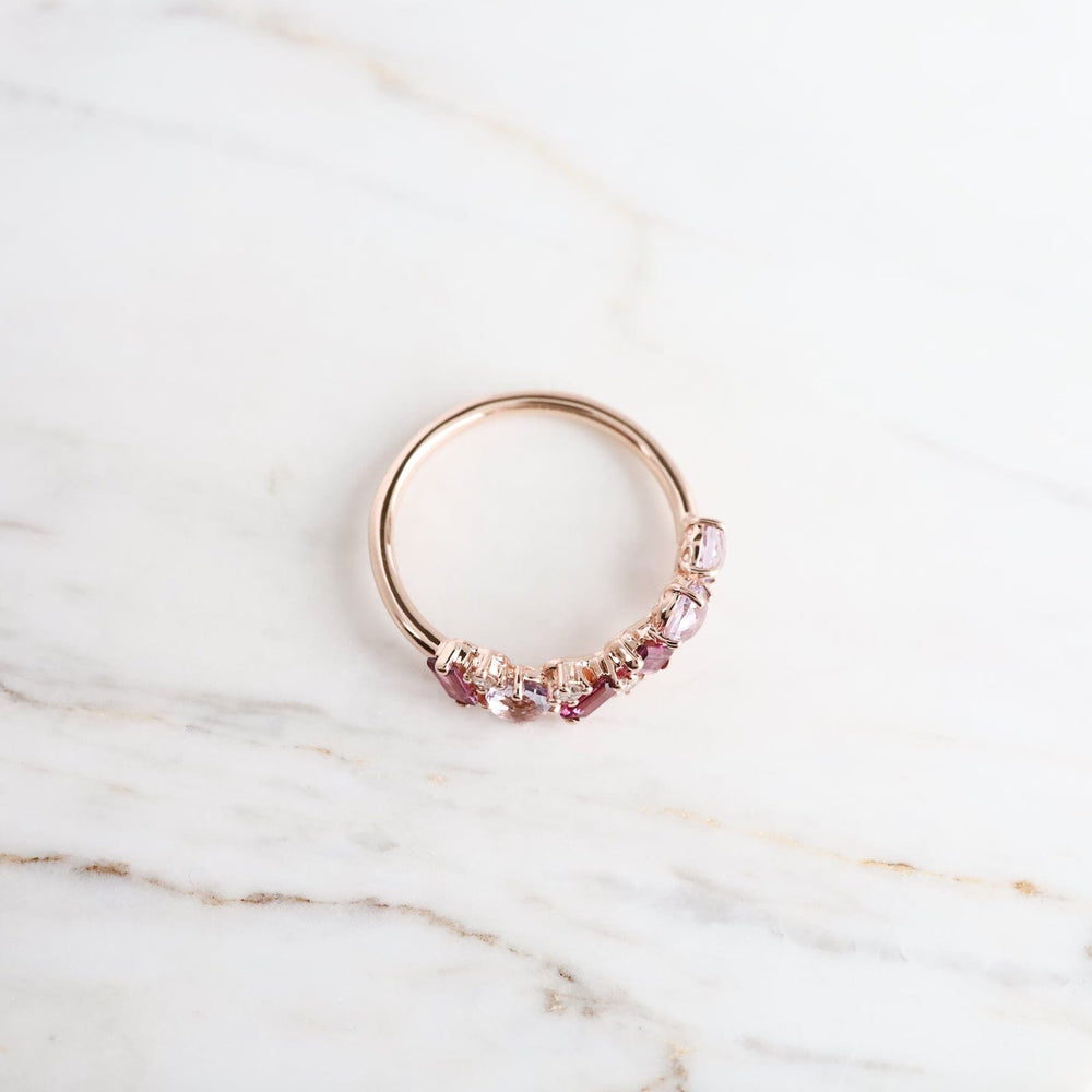 
                  
                    RNG-14K Rose Gold Mixed Cut Rose de France & Rhodolite Ring
                  
                