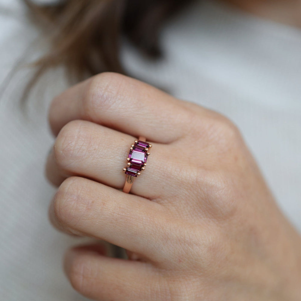 
                  
                    RNG-14K Rose Gold Rhodolite Garnet Ring
                  
                