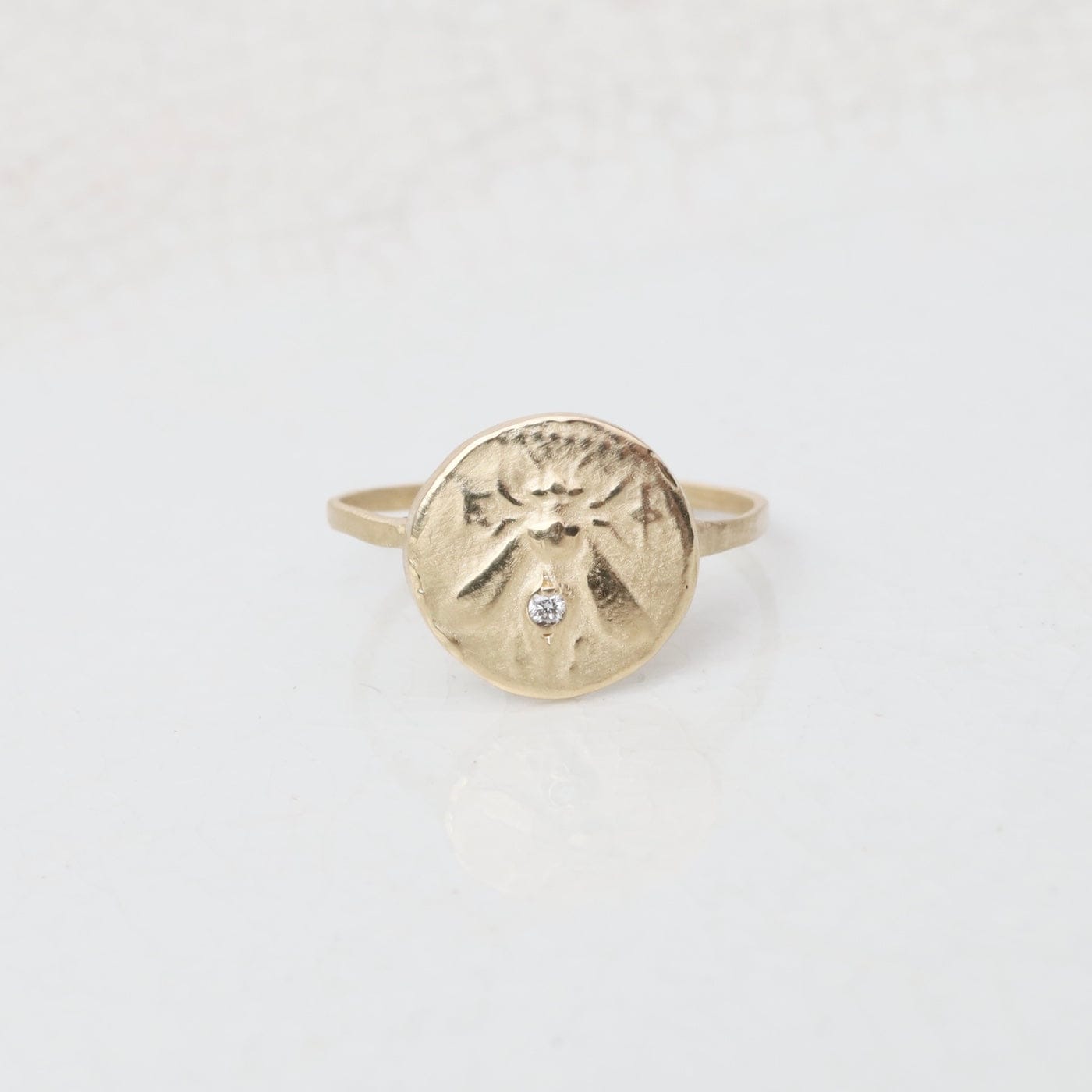 RNG-14K Small Bee Signet Ring
