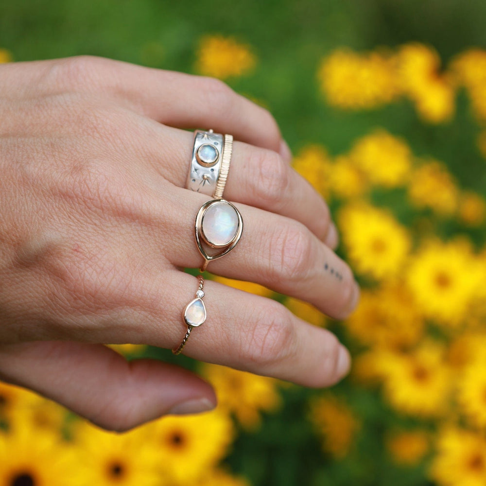 
                      
                        RNG-14K Stardust Ring - Moonstone & White Diamond
                      
                    