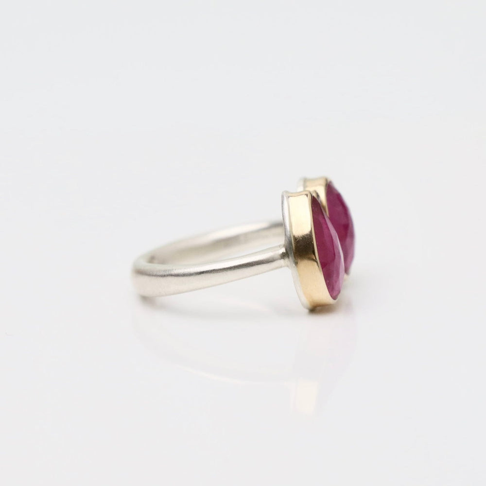 
                      
                        RNG-14K Sterling & 14K Gold Ring w/ Double Asymmetrical Ro
                      
                    