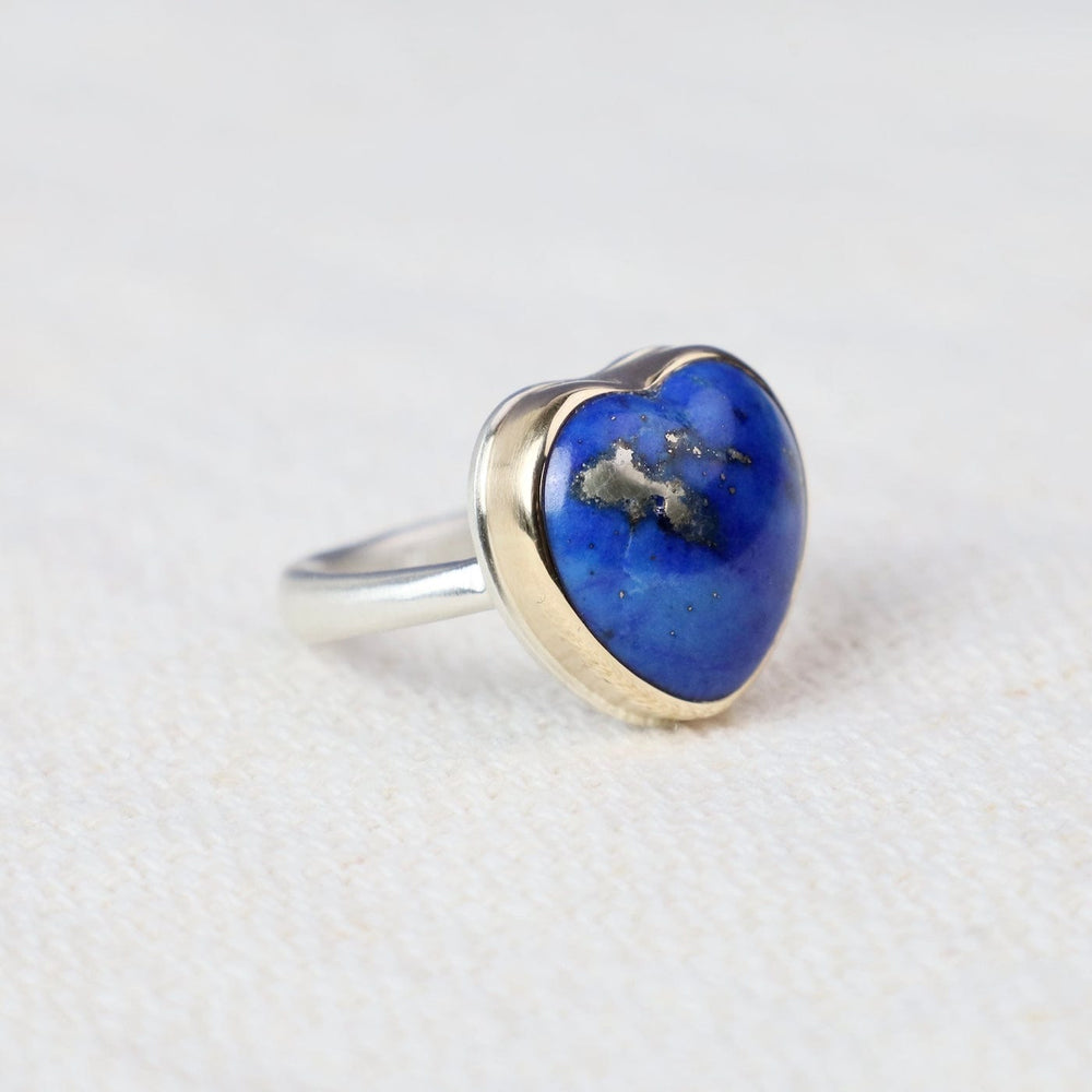 
                  
                    RNG-14K Sterling & 14K Gold Ring w/ LAPIS Heart on Egyptia
                  
                