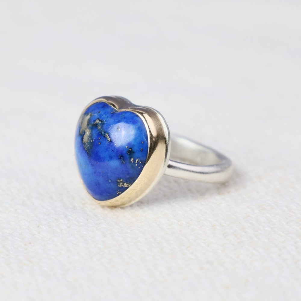 
                  
                    RNG-14K Sterling & 14K Gold Ring w/ LAPIS Heart on Egyptia
                  
                