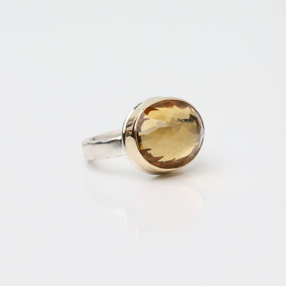 
                      
                        RNG-14K Sterling & 14K Gold Ring w/ Oval Inverted Citrine
                      
                    