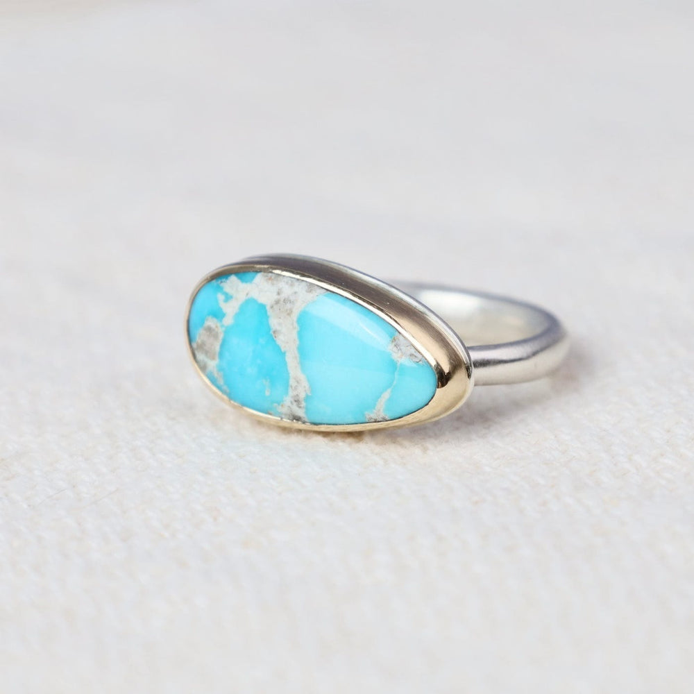 
                  
                    RNG-14K Sterling & 14K Gold Ring w/ Teardrop SONORAN BLUE
                  
                