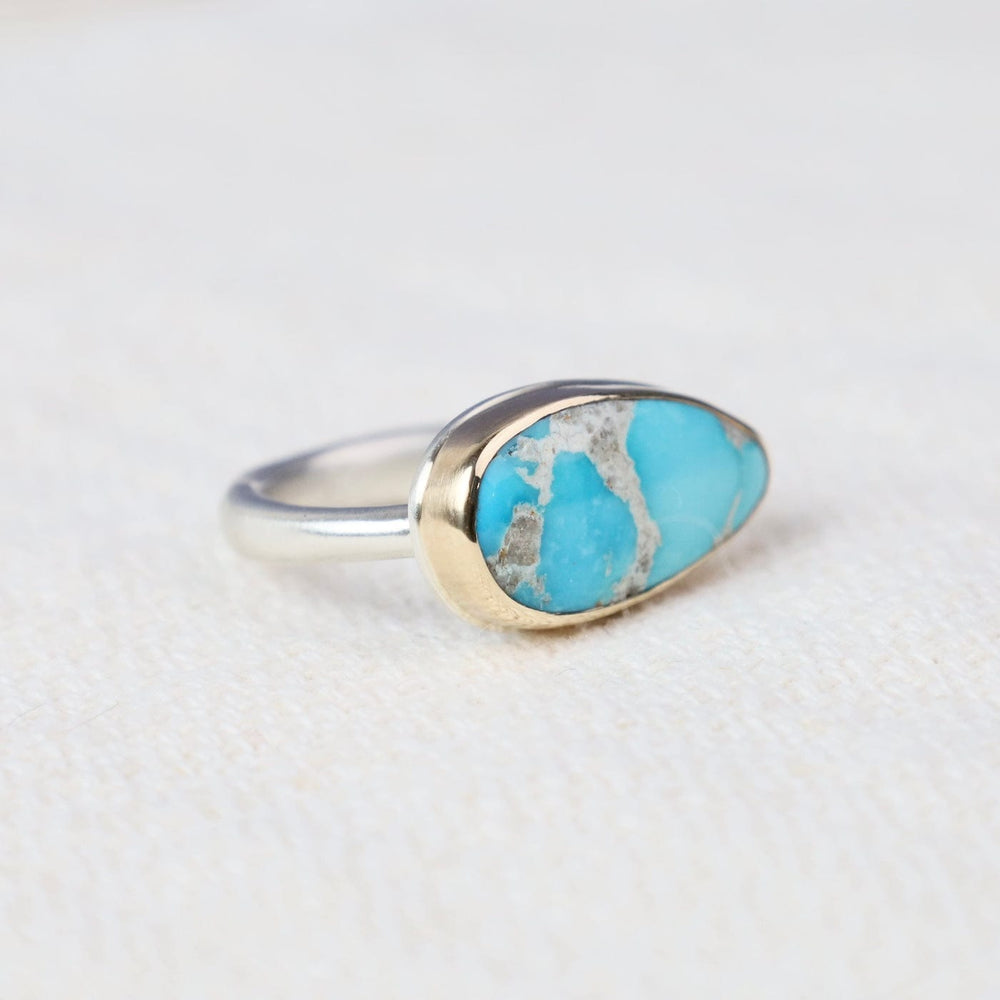 
                  
                    RNG-14K Sterling & 14K Gold Ring w/ Teardrop SONORAN BLUE
                  
                