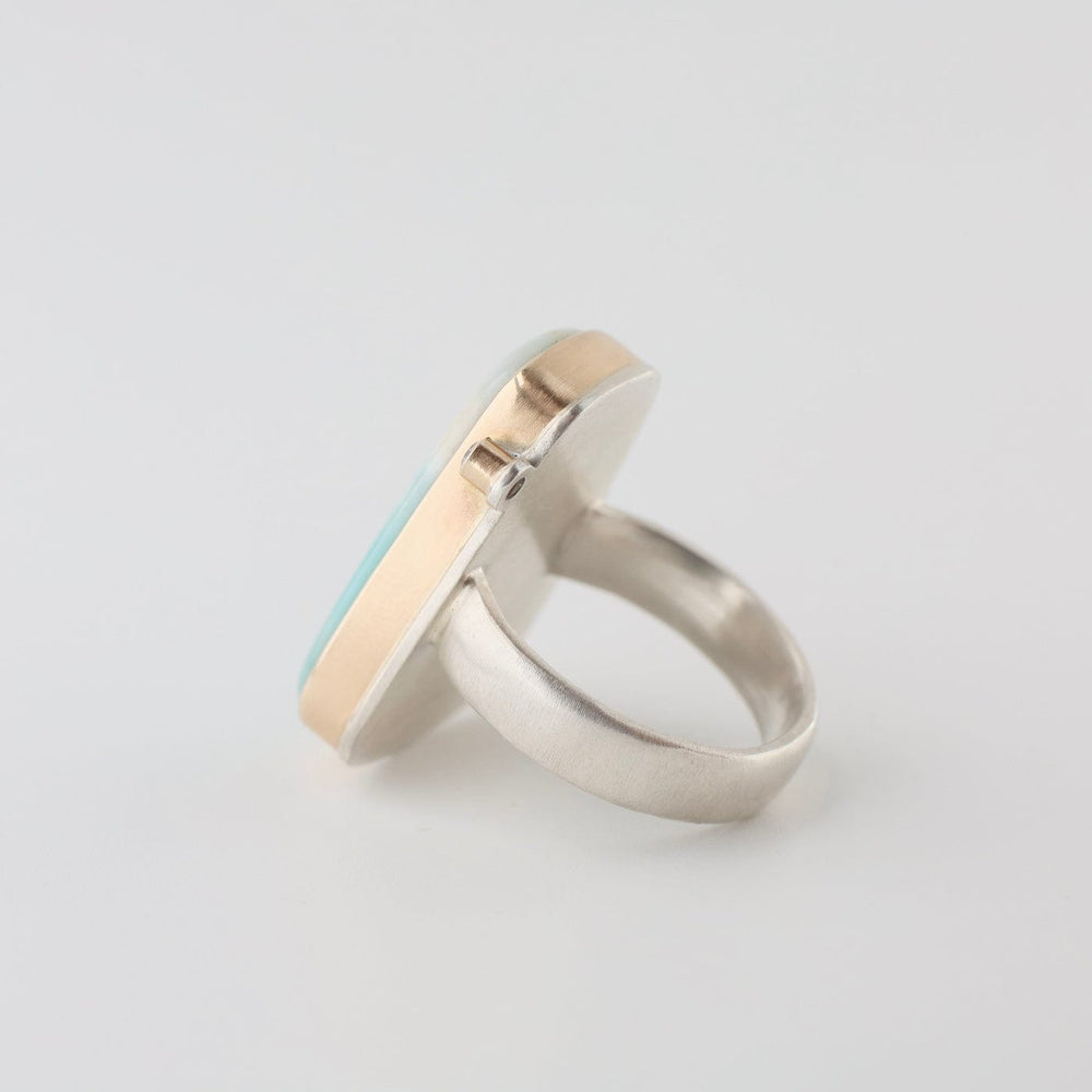 
                      
                        RNG-14K Sterling & 14K Gold Ring w/ Vertical Asymmetrical
                      
                    