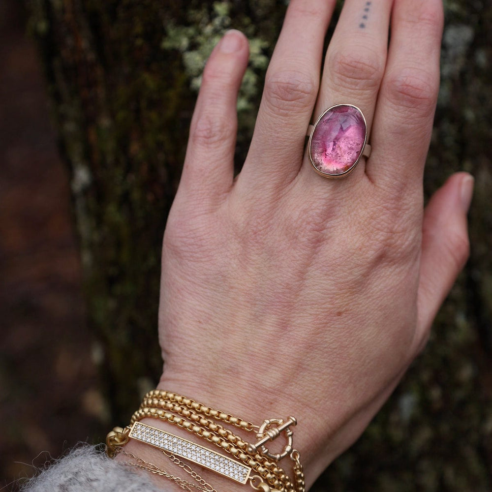 
                      
                        RNG-14K Sterling & 14K Gold Ring w/ Vertical Asymmetrical
                      
                    