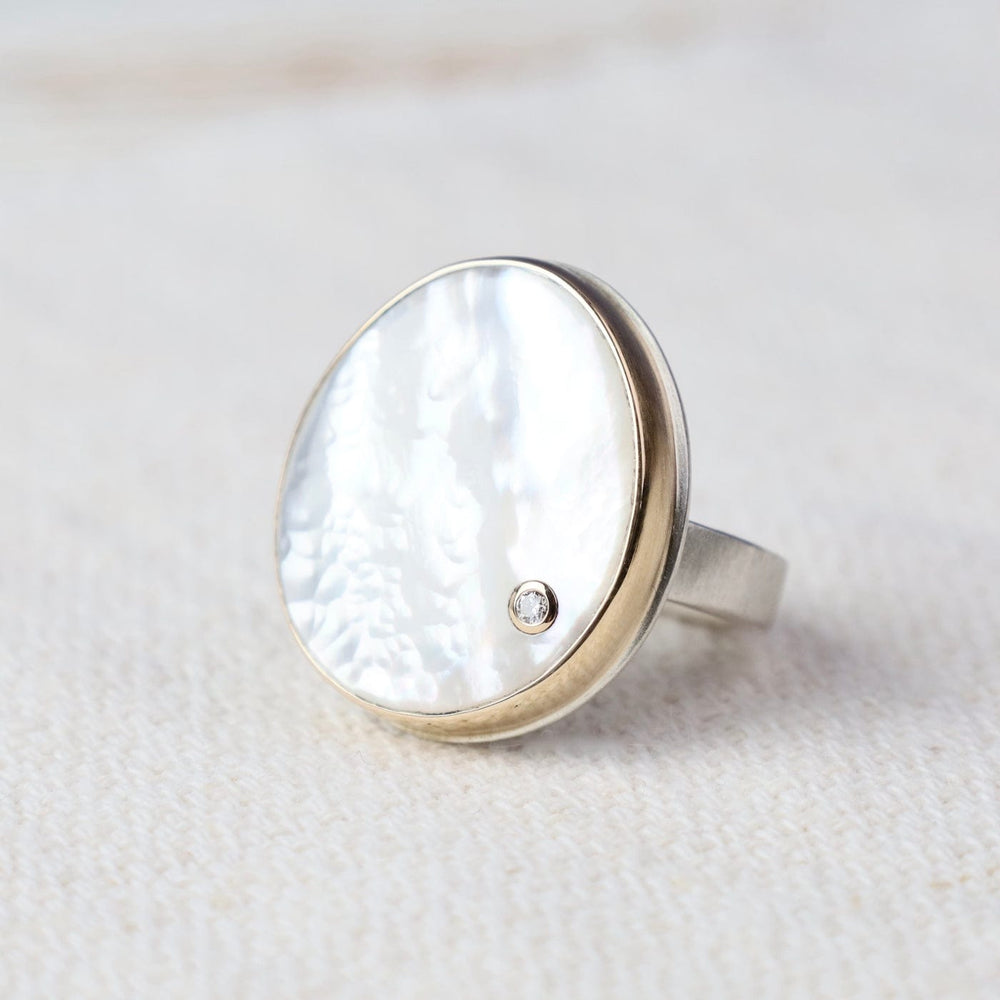 
                  
                    RNG-14K Sterling & 14K Gold Ring w/ Vertical Smooth Asymme
                  
                