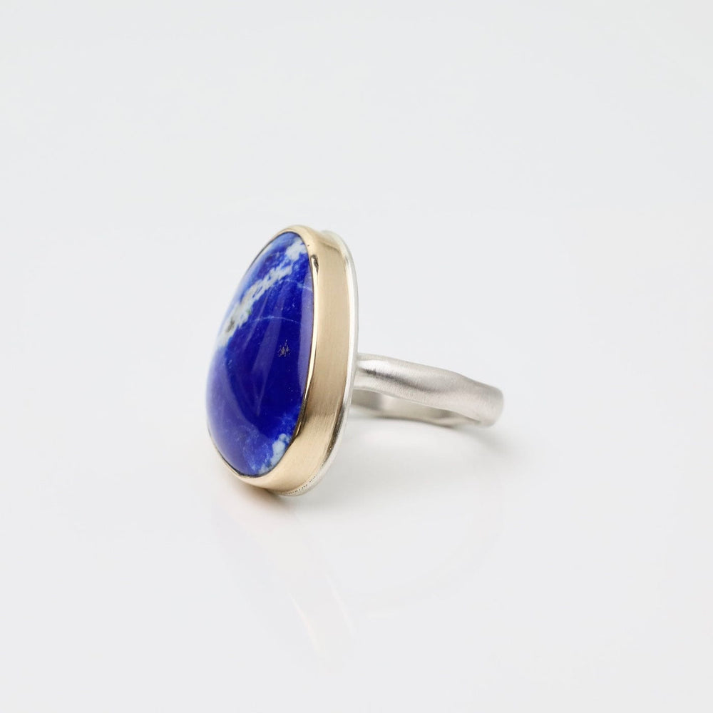 
                      
                        RNG-14K Sterling & 14K Gold Ring w/ Vertical Smooth Lapis
                      
                    