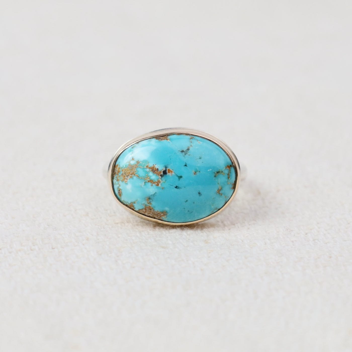 RNG-14K Sterling & 14K Gold Ring with Asymmetrical Carico