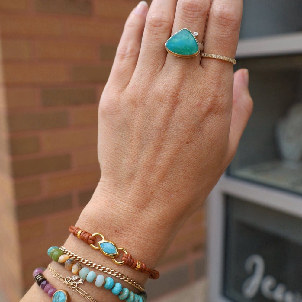 
                      
                        RNG-14K Sterling & 14K Gold Ring with Lotus Smooth Gem Silica
                      
                    