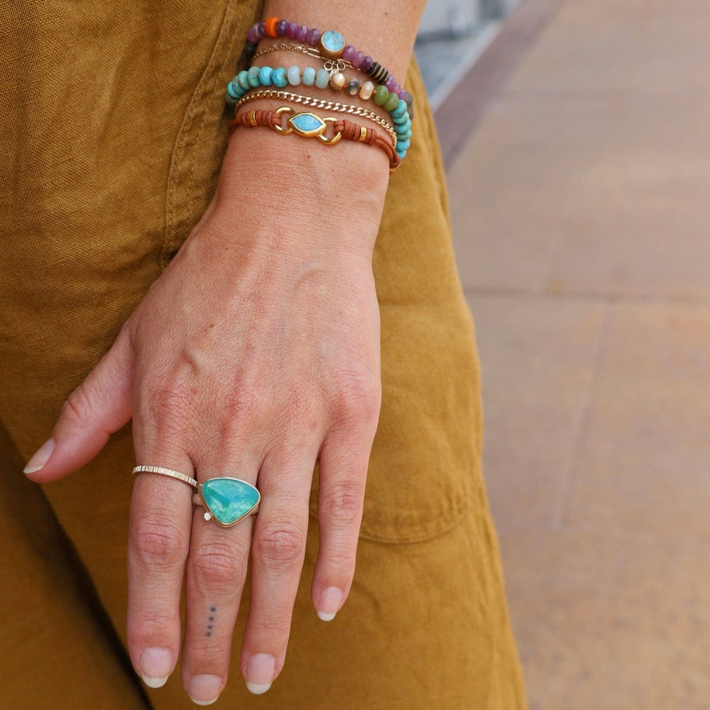 
                      
                        RNG-14K Sterling & 14K Gold Ring with Lotus Smooth Gem Silica
                      
                    