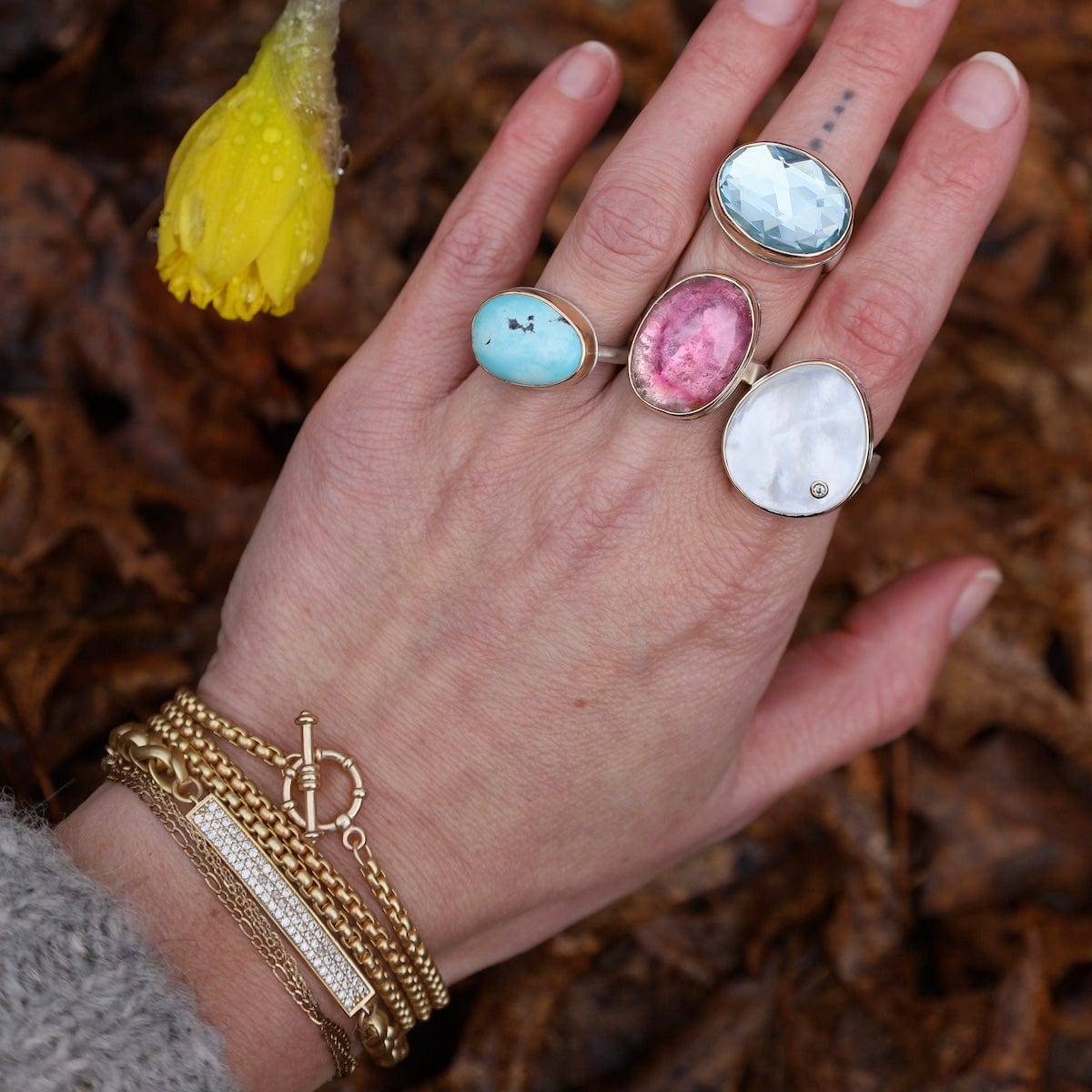 Jamie Joseph Vertical Asymmetrical Smooth Mother of Pearl