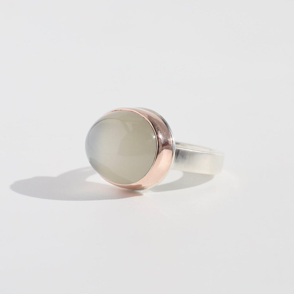 
                      
                        RNG-14K Sterling Silver & 14k Rose Gold Ring with Oval Smo
                      
                    