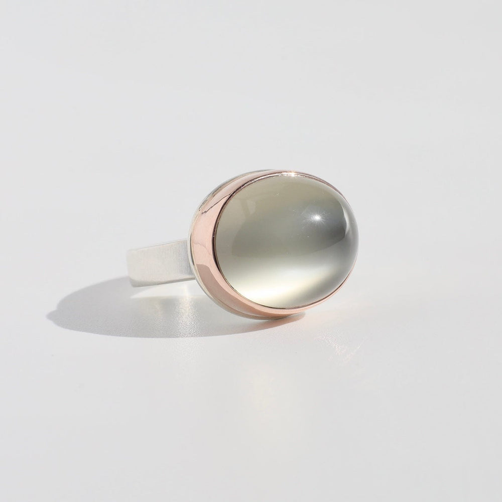 
                      
                        RNG-14K Sterling Silver & 14k Rose Gold Ring with Oval Smo
                      
                    