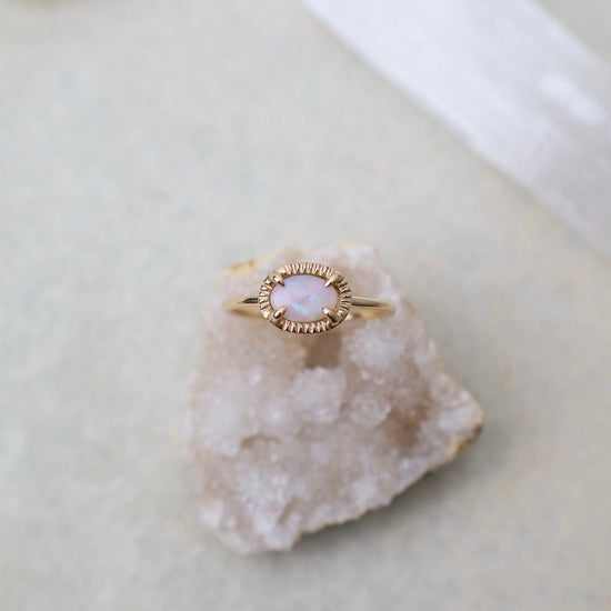 RNG-14K Swell Ring - Opal