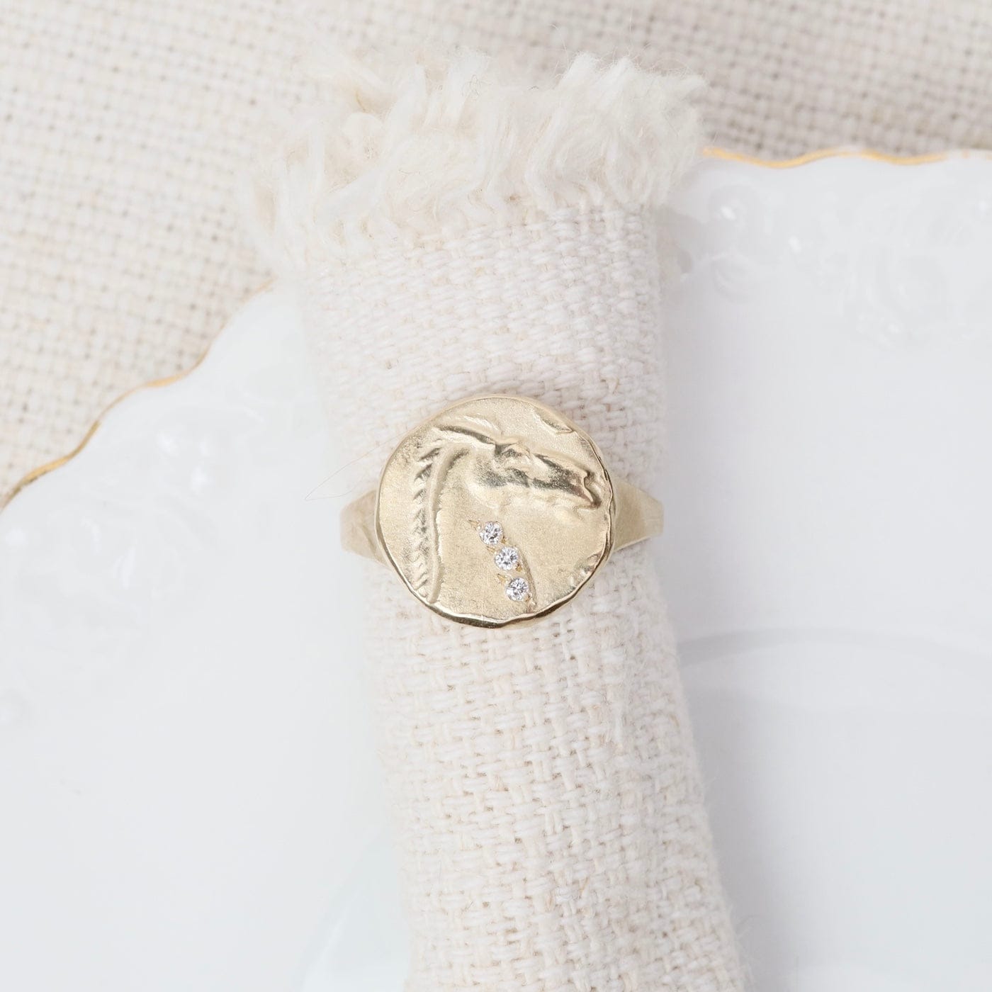 RNG-14K The Horse Artifact Power Signet Ring