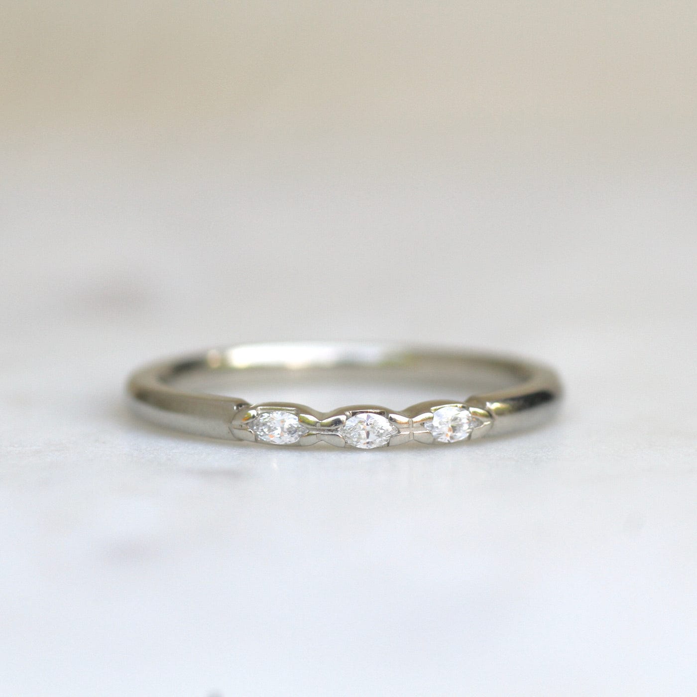 Load image into Gallery viewer, RNG-14K Three Marquise Diamond Band
