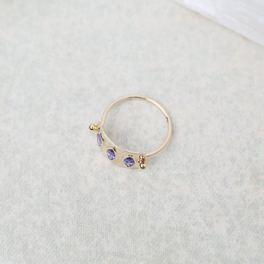 
                  
                    RNG-14K Triple Marquise Tanzanite Solid Gold Plate Ring
                  
                