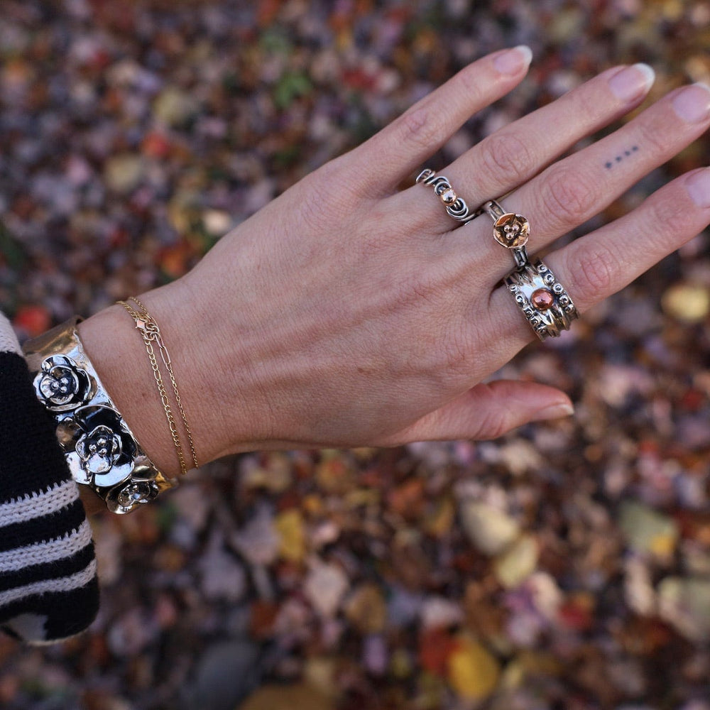 
                      
                        RNG-14K Vine Ring with Rose Gold Dogwood Flower
                      
                    