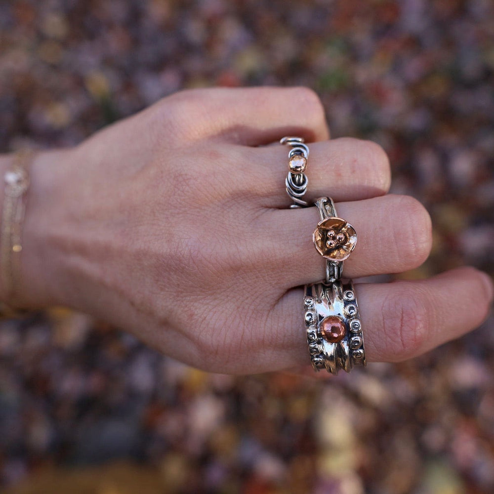 
                      
                        RNG-14K Vine Ring with Rose Gold Dogwood Flower
                      
                    