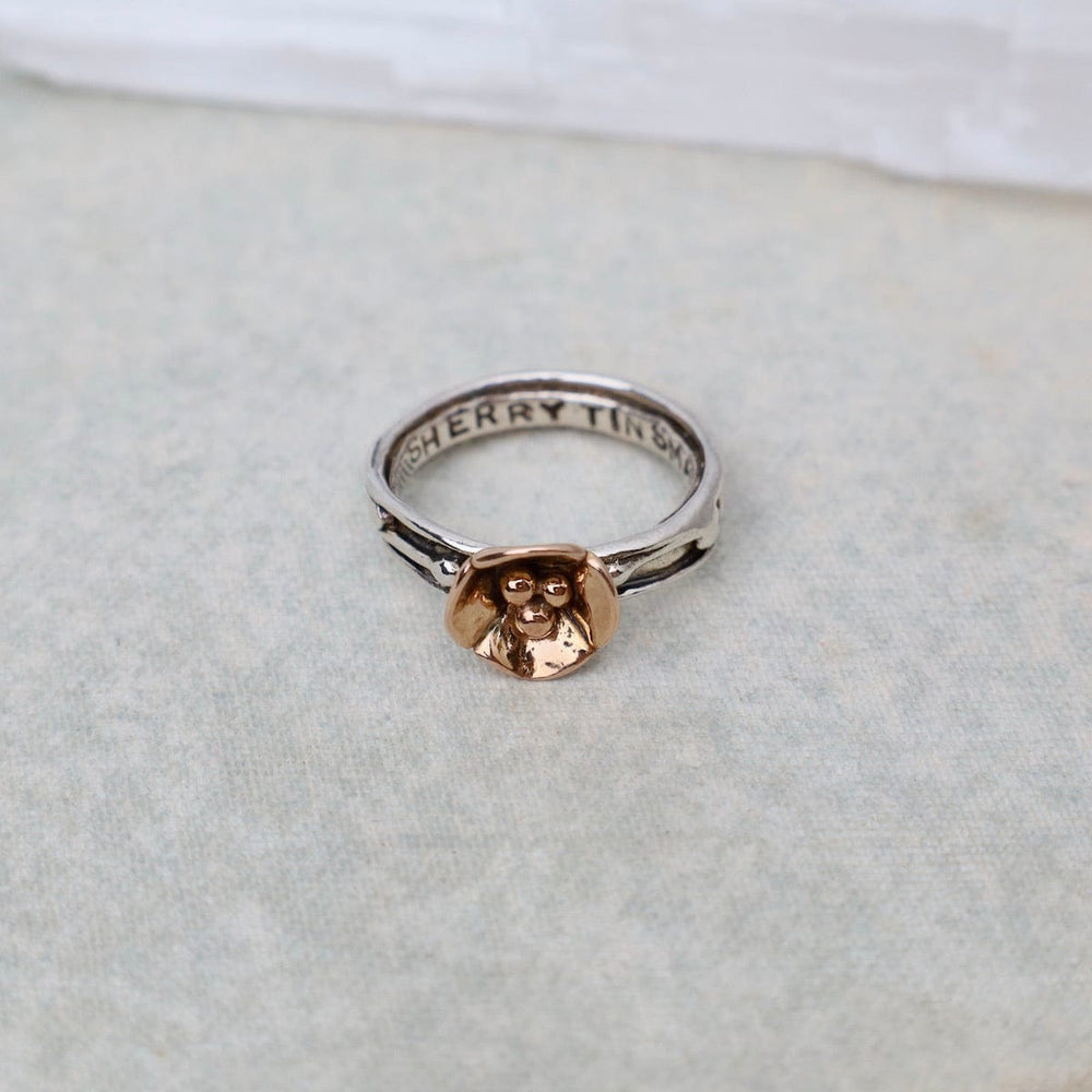 
                      
                        RNG-14K Vine Ring with Rose Gold Dogwood Flower
                      
                    