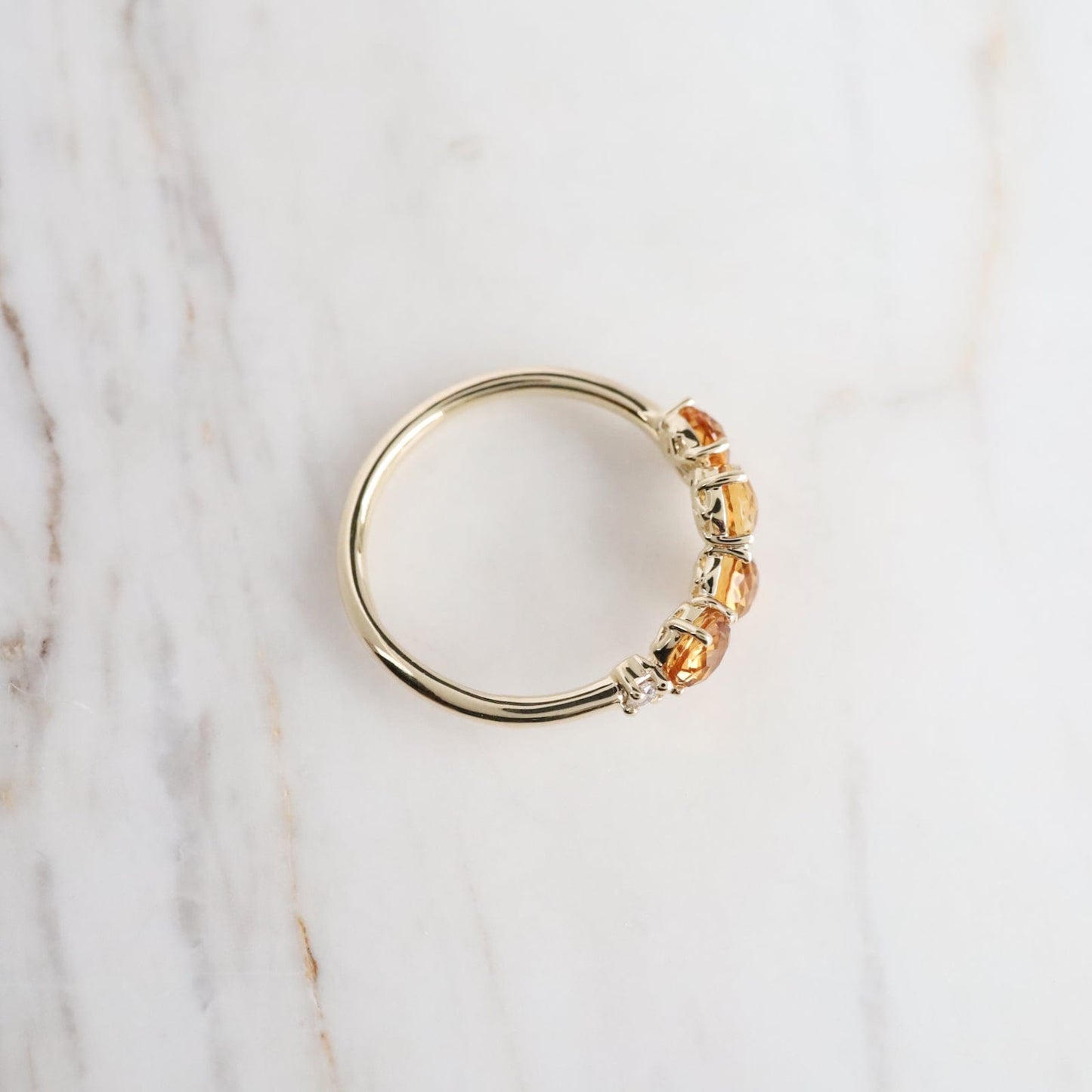 RNG-14K Yellow Gold 4mm Round Citrine Ring