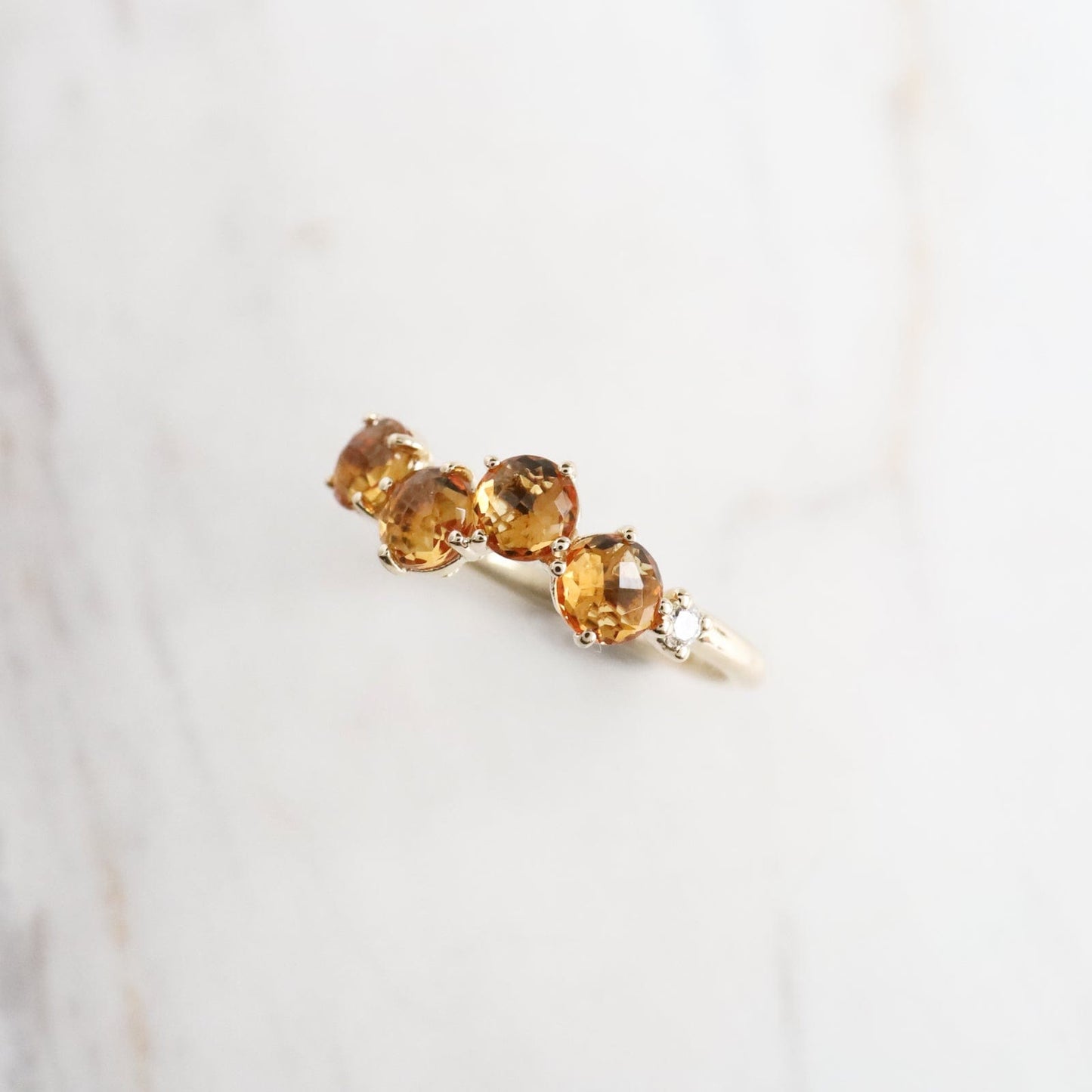 RNG-14K Yellow Gold 4mm Round Citrine Ring