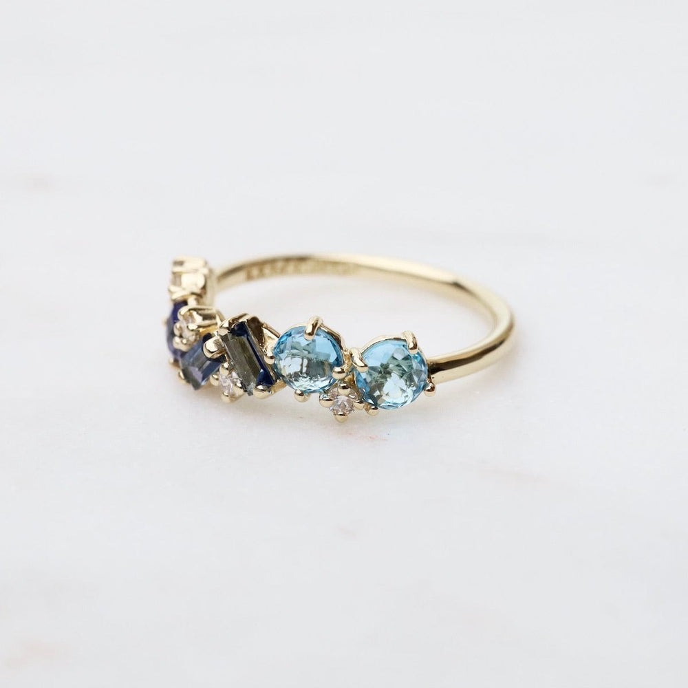 
                      
                        RNG-14K Yellow Gold Mixed Cut Blue Topaz Ring
                      
                    