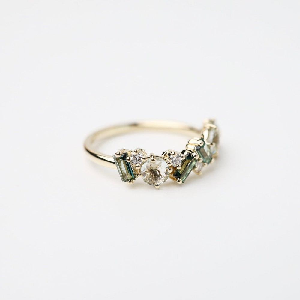 
                  
                    RNG-14K Yellow Gold Mixed Cut Green Amethyst & Green Envy Topaz Ring
                  
                