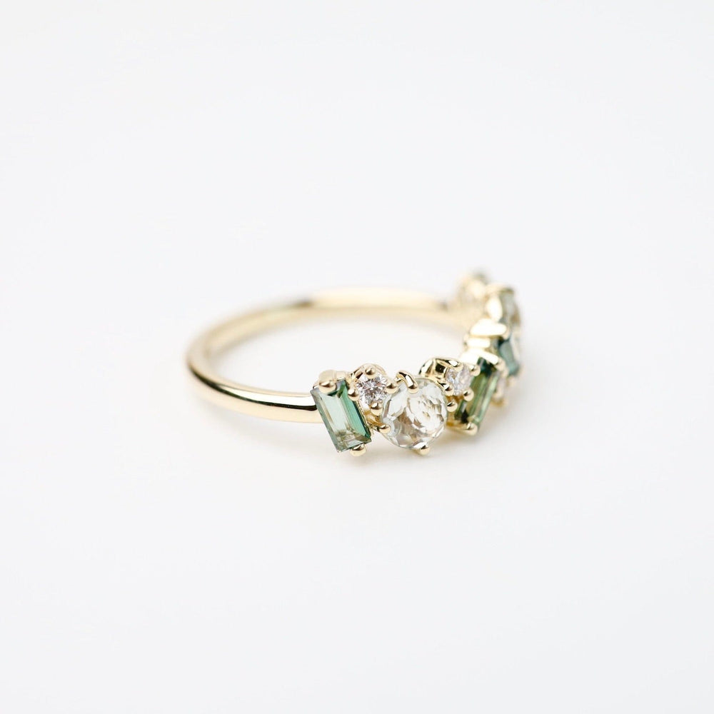 
                  
                    RNG-14K Yellow Gold Mixed Cut Green Amethyst & Green Envy Topaz Ring
                  
                