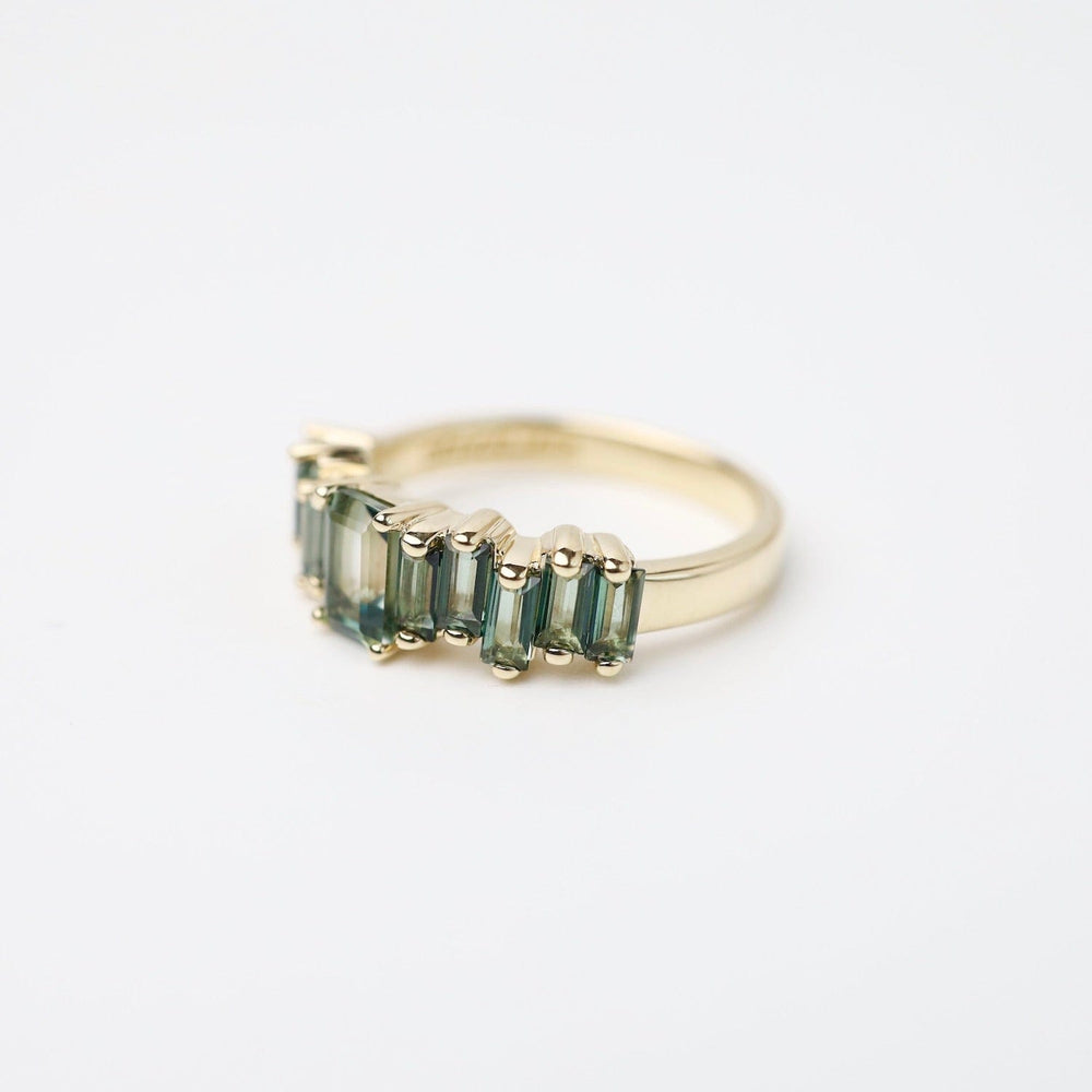 
                  
                    RNG-14K Yellow Gold Mixed Green Baguette Half Band
                  
                