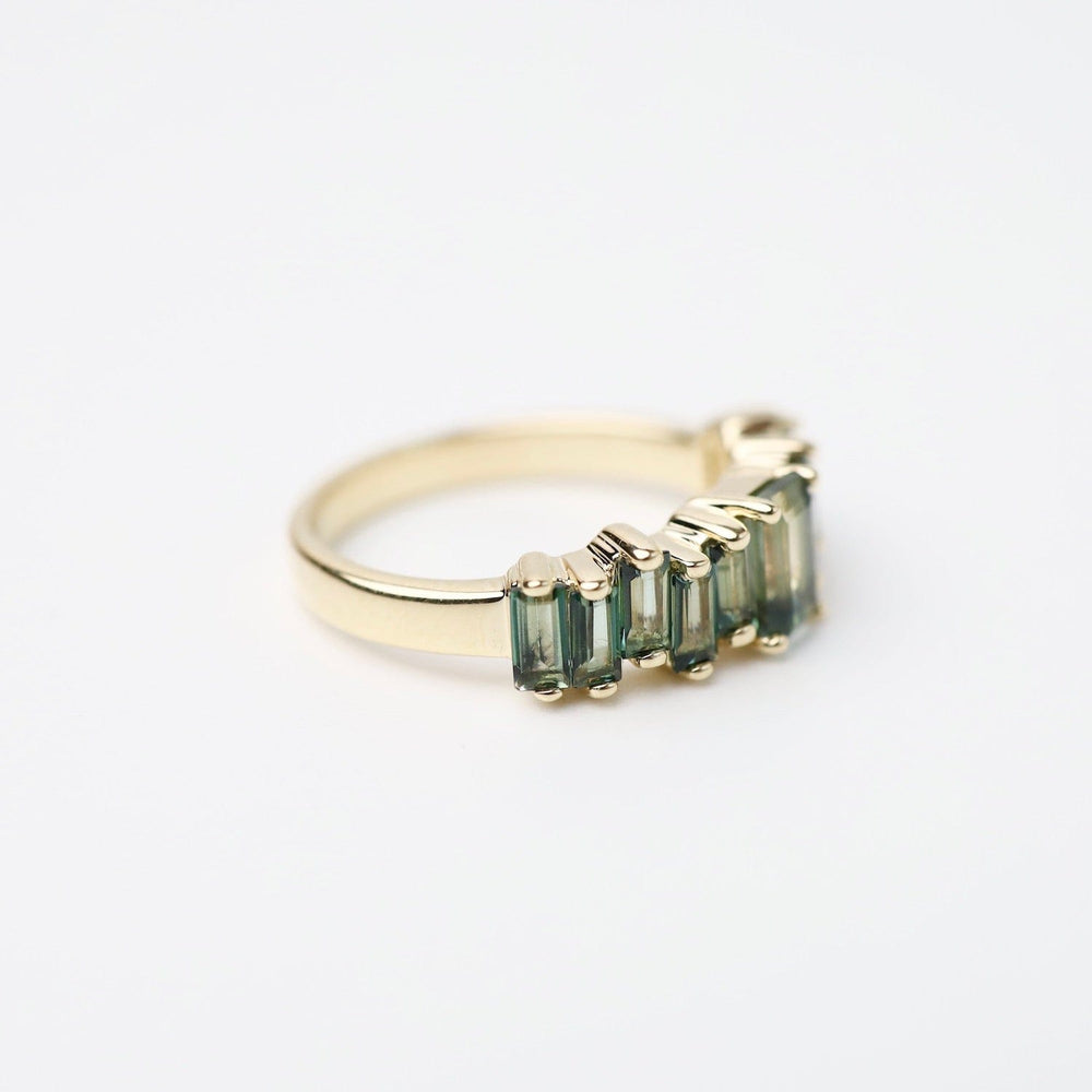 
                  
                    RNG-14K Yellow Gold Mixed Green Baguette Half Band
                  
                