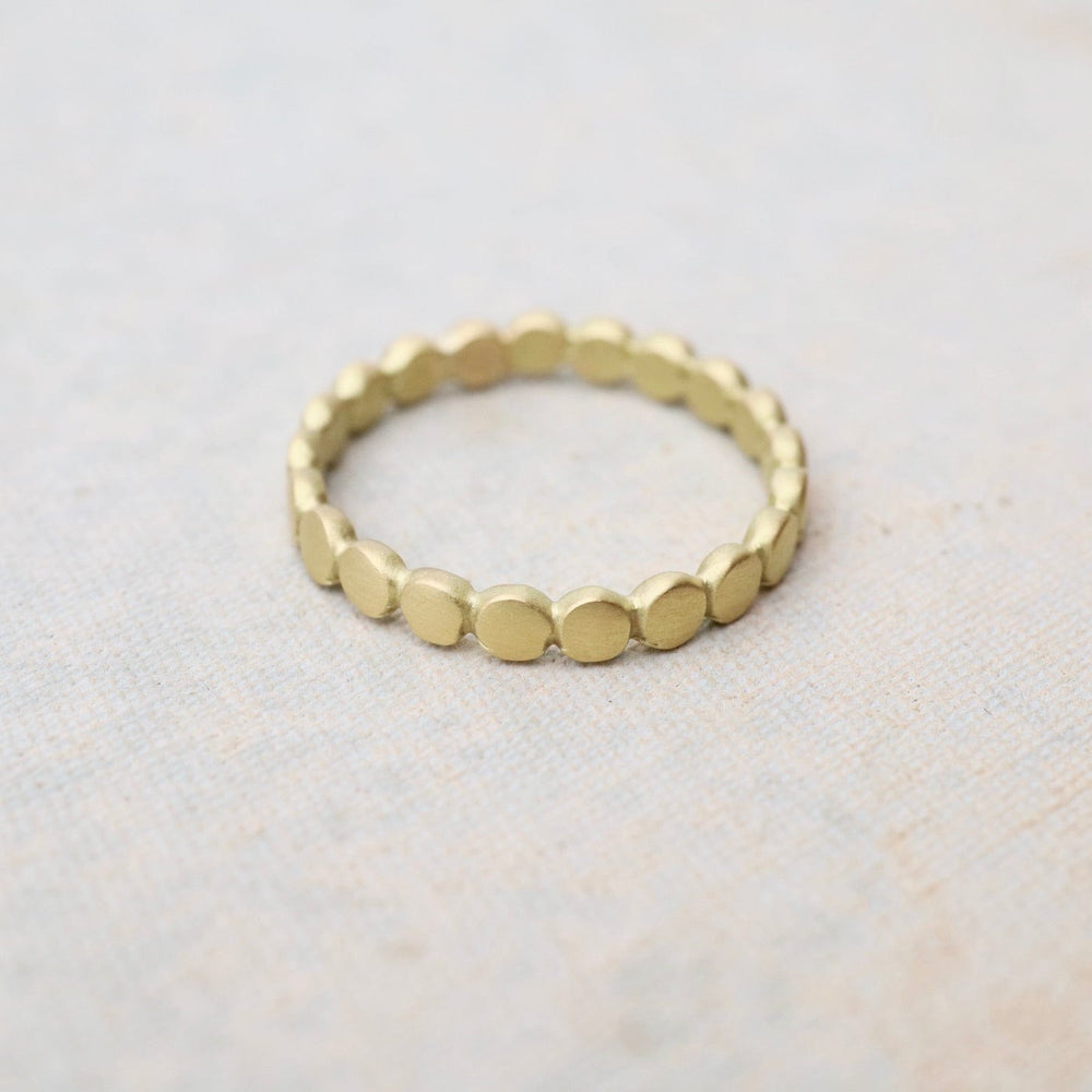 
                      
                        RNG-18K 18k Gold Hammered Dot Stacking Band
                      
                    