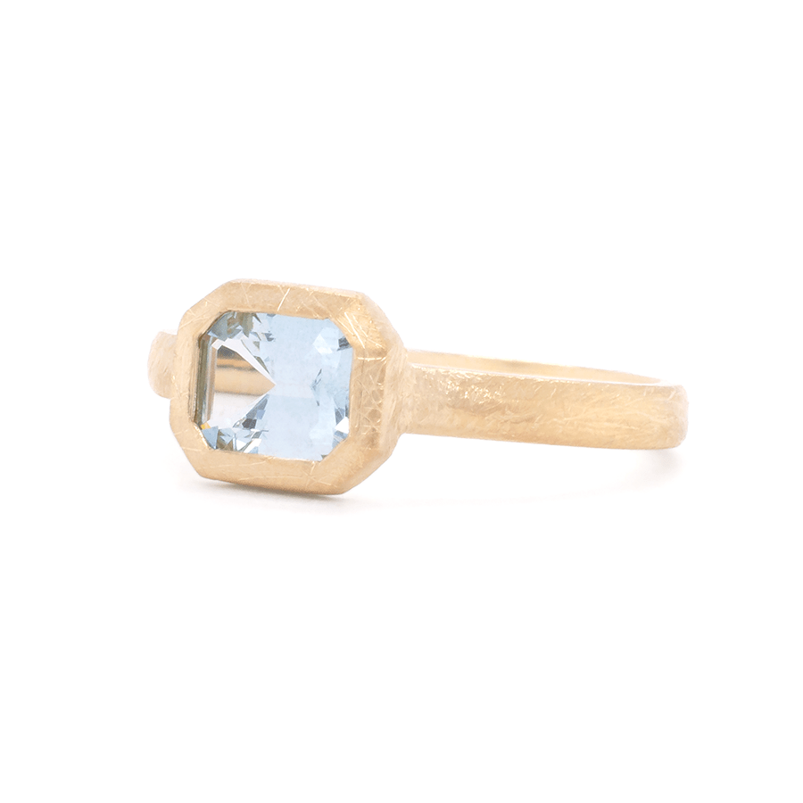 
                      
                        RNG-18K 'Boulder' Emerald Cut Aquamarine Ring
                      
                    