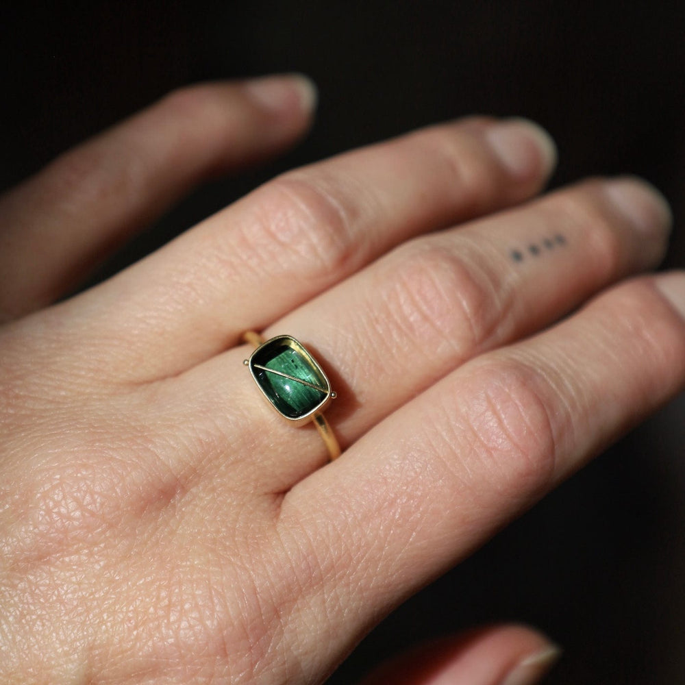 
                  
                    RNG-18K Captured Green Tourmaline Ring
                  
                