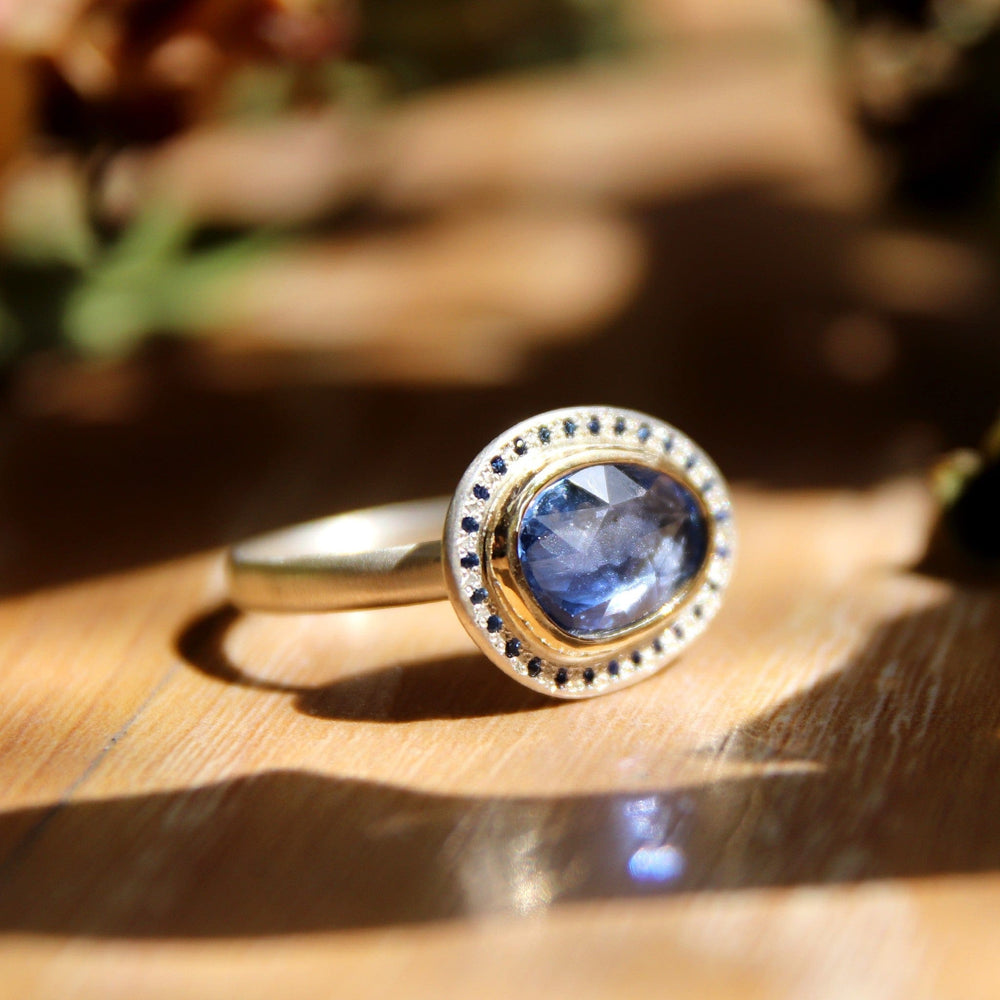 
                      
                        RNG-18K One of a Kind Blue Sapphire 18k & Sterling Silver Ring
                      
                    