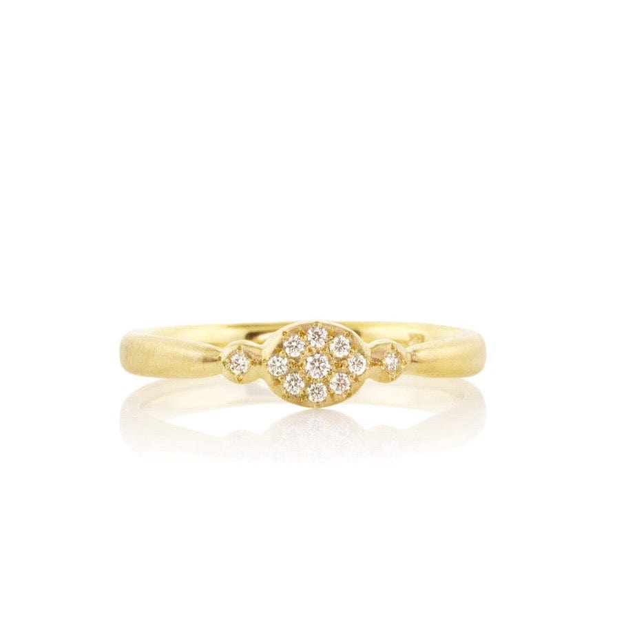 RNG-18K Oval Floret Diamond Charm Ring