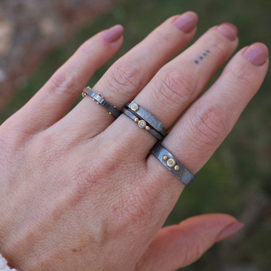 Seed Bead Rings with Gold or Silver, Stretch Ring Sets