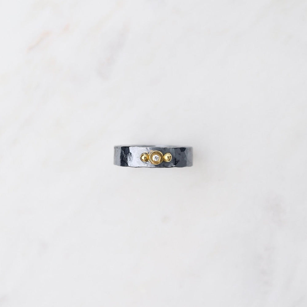 
                  
                    1113 RNG-18K Vega Ring - Oxidized Silver & 18k Gold with Diamond
                  
                